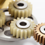 plastic and brass gears